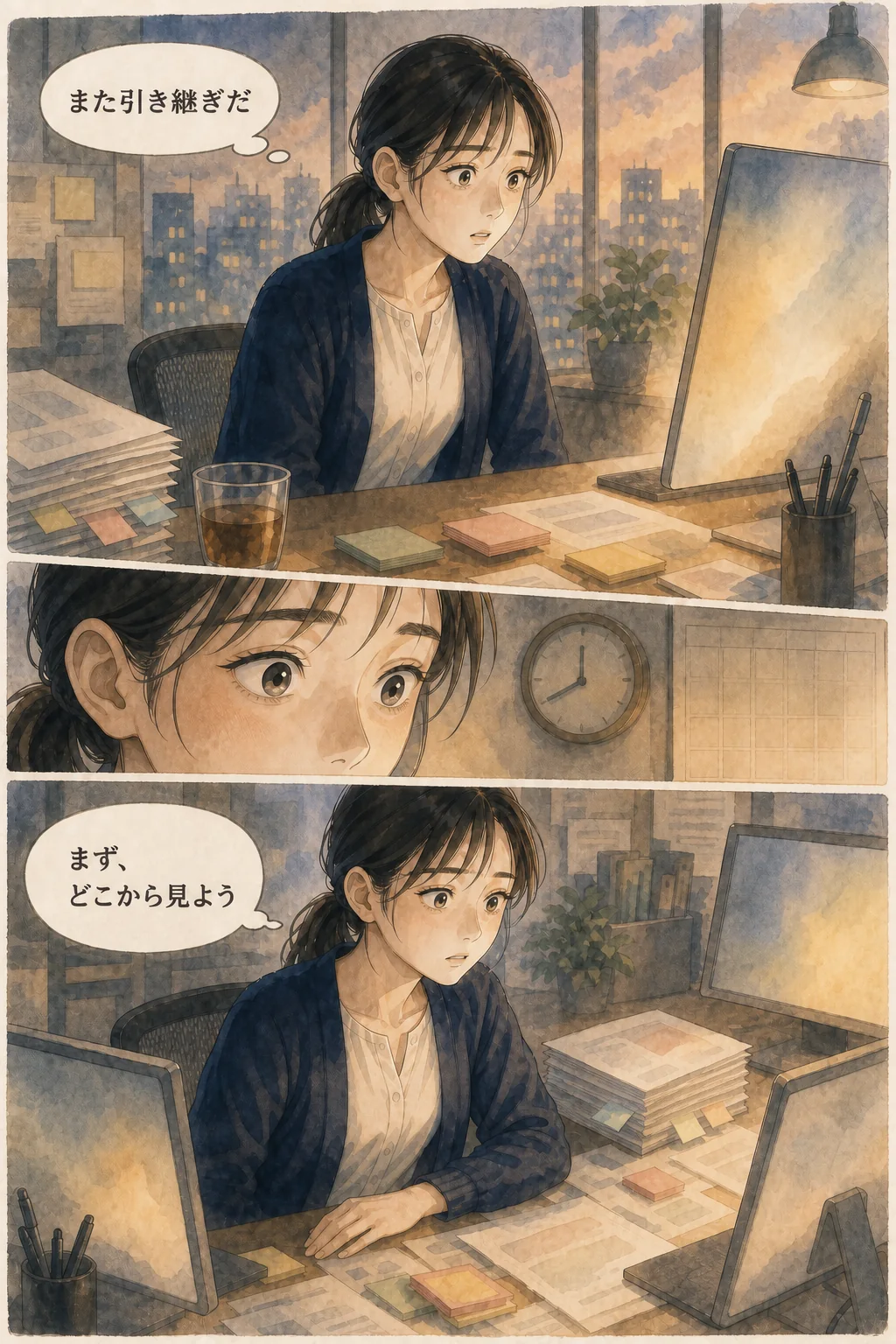 引き継ぎ依頼を受け、また引き継ぎだ、まずどこから見ようと戸惑う広告運用者